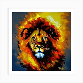 Burning Lion Art Print