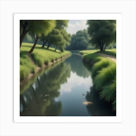 River In The Grass Art Print