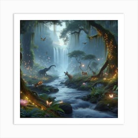 Forest At Night Art Print