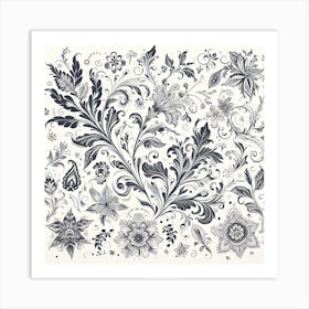 Floral Doodles Art Print