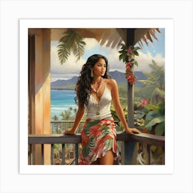 Hawaiian Girl art print 4 Art Print
