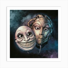 Masks Of Hell Art Print