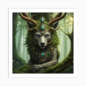 Wolf In The Forest Art Print