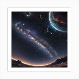 Space Landscape Art Print