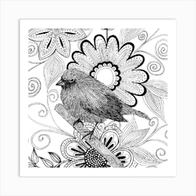 Black And White Bird. 1 Art Print