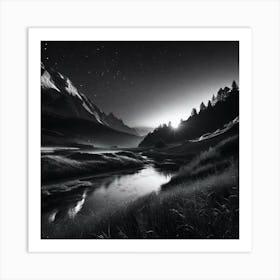 Black And White Landscape 1 Art Print