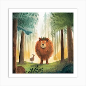 Lion In The Forest Art Print