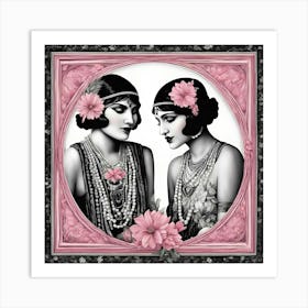 Two Ladies In Pink Art Print