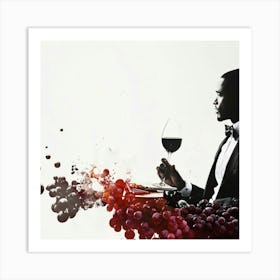 Man Drinking Wine Art Print