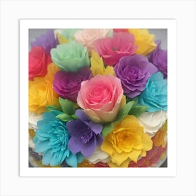 Paper Flower Cake Art Print