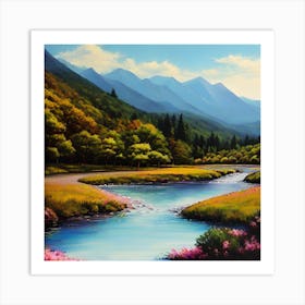 River In The Mountains 11 Art Print