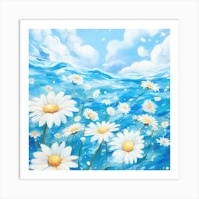 Daisies In The Sea 1 Art Print