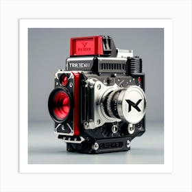 Black And Red Camera Art Print