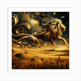 Lion In The Desert 4 Art Print