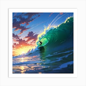 Surfer On A Wave 1 Art Print