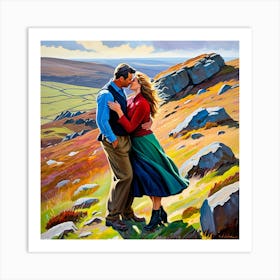 Kissing In The Mountains Art Print