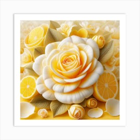 Lemon Rose 1 Art Print