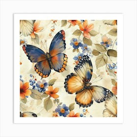 Butterflies Victorian Era Art Print