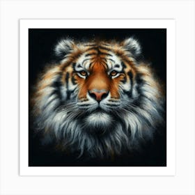 Tiger Head in oil paint Art Print