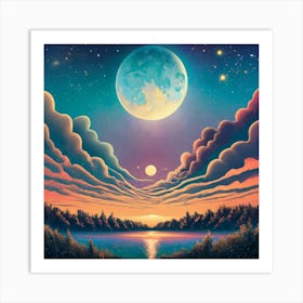 Moon In The Sky Art Print