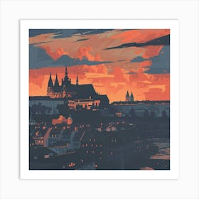 A Prague Castle Lofi Illustration 1720468189 1 Art Print