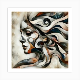 Abstract Woman's Face 1 Art Print