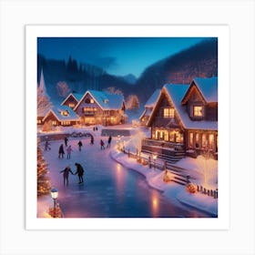 Christmas Village 3 Art Print
