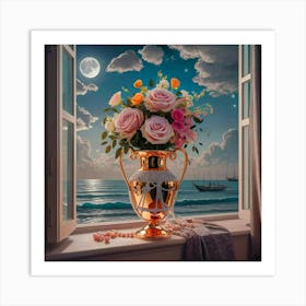 Moonlight In The Window Art Print