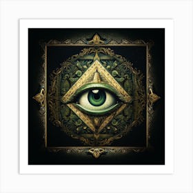 All Seeing green Eye Art Print