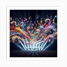 Colorful Music Notes 1 Art Print