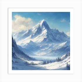 Snowy Mountains Art Print