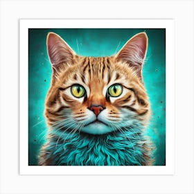 Cat With Green Eyes Art Print