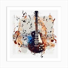 Guitar And Music Notes 3 Art Print