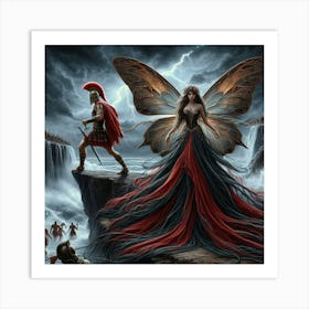 Spartacus Warriors And The Fairy Art Print