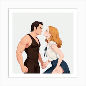 Kissing Couple 18 Art Print