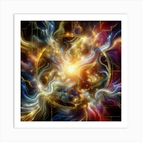 Radiant Mysterious Marble Light: Multicolor marble Art Print