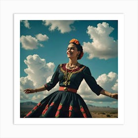 Frida Kahlo Dancing In The Sky Art Print