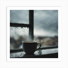 Coffee Cup On Window Sill 1 Art Print