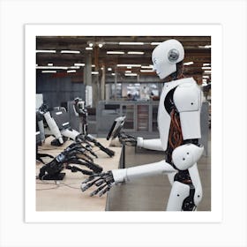 Robot In A Factory 2 Art Print