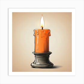 Burning Candle Art Print