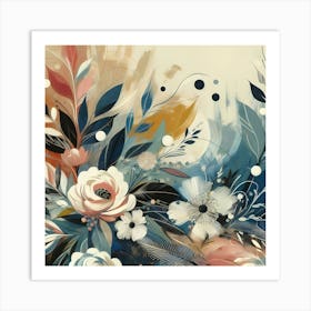 Abstract Floral Painting 7 Art Print