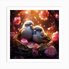 Birds In A Nest Art Print