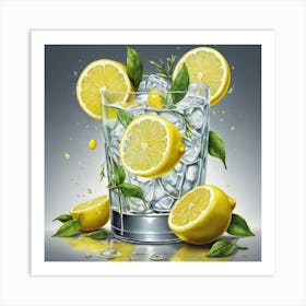 Illustrative Albedo Gin Lemons Art 2 Art Print