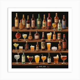 Default Alcoholic Drinks Of Different Countries Aesthetic 0 Art Print