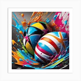 Soccer Balls Art Print
