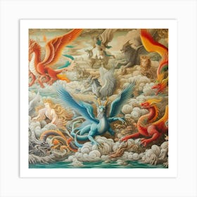 Dragons In The Sky Art Print