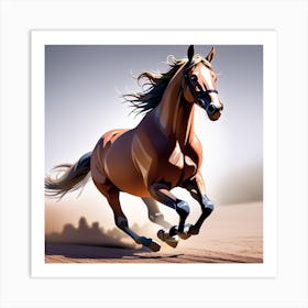 Horse Running In The Desert 1 Art Print