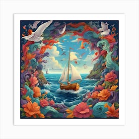 Sail In The Sea11 Art Print