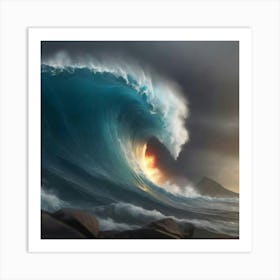 Ocean Wave Breaking Art Print