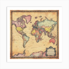 World Map Art 10 Art Print